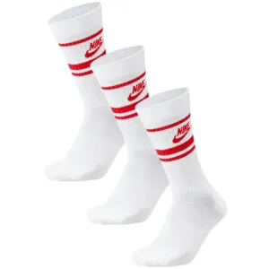 Nike Sportswear Everyday Essential Crew Socks Ponožky White/University Red/University Red L