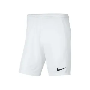 Nike DRI-FIT PARK 3 JR TQO Chlapčenské futbalové šortky, biela, veľkosť