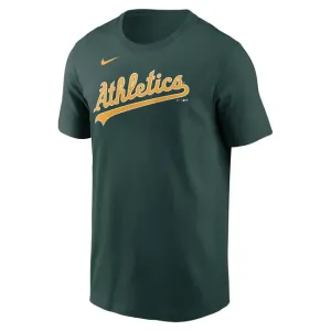 Nike T-shirt Men's Fuse Wordmark Cotton Tee Oakland Athletics pro green - Size:L