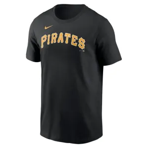 Nike T-shirt Men's Fuse Wordmark Cotton Tee Pittsburgh Pirates black - Size:L