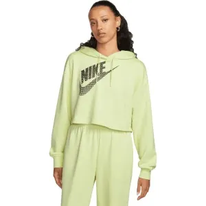 Nike NSW FLC PO HOODIE CROP DNC Dámska mikina, svetlo zelená, veľkosť
