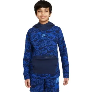 Nike NSW NIKE READ AOP FT PO HD B Chlapčenská mikina, modrá, veľkosť #452010