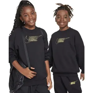 Nike SPORTSWEAR CLUB FLEECE Detská mikina, čierna, veľkosť L