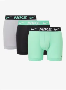 Boxerky pre mužov Nike - čierna, sivá, svetlozelená #5908716