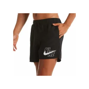 Nike LOGO SOLID 5 Pánske kúpacie šortky, čierna, veľkosť XXL