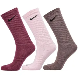 Nike EVERYDAY PLUS CUSHIONED Pánske vysoké ponožky, ružová, veľkosť