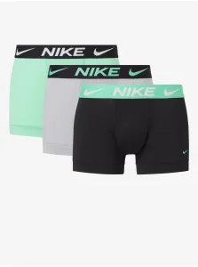 Boxerky pre mužov Nike - čierna, sivá, svetlozelená #8762137