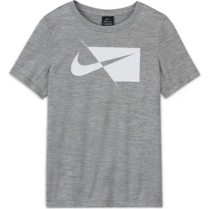 Nike DRY HBR SS TOP B Chlapčenské športové tričko, sivá, veľkosť S