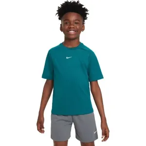 Nike DF MULTI SS TOP Chlapčenské tréningové tričko, tmavo zelená, veľkosť