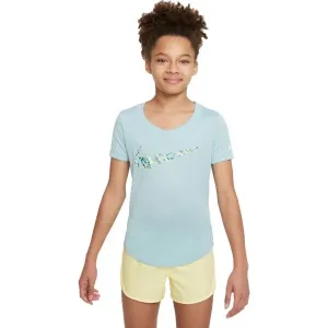 Nike DF TEE SCOOP SE+ Dievčenské tričko, svetlomodrá, veľkosť