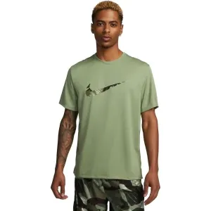 Nike DF UV SS MILER ECMO Pánske bežecké tričko, khaki, veľkosť