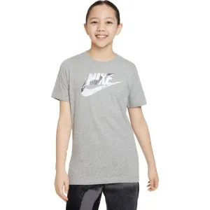 Nike NSW TEE CLUB CAMO Dievčenské tričko, sivá, veľkosť