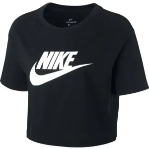 Nike NSW TEE ESSNTL CRP ICN FTR W Dámske tričko, čierna, veľkosť M