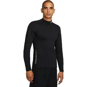 Nike TOP WARM LS MOCK Pánske športové tričko, čierna, veľkosť #4395802
