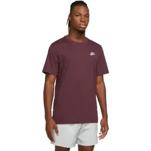 Nike SPORTSWEAR CLUB Pánske tričko, vínová, veľkosť
