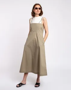 Ninety Percent Elijah Organic Cotton Poplin Triangle Cami Dress DARK TAUPE XS