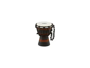 NINO DJEMBE AFRICAN XX-SMALL BROWN/BLACK COMPLEX CARVING