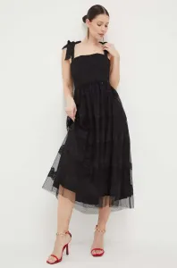 Šaty Nissa čierna farba, midi, áčkový strih #8619759