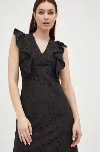 Šaty Nissa čierna farba, midi, rovný strih