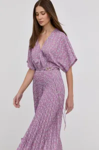 Šaty Nissa fialová farba, midi, áčkový strih #209551