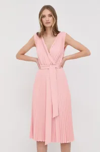 Šaty Nissa ružová farba, midi, áčkový strih #220598