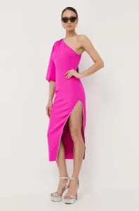 Šaty Nissa ružová farba, midi, rovný strih #8688513