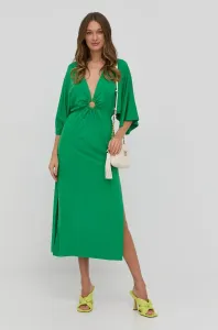 Šaty Nissa zelená farba, midi, áčkový strih #209550