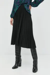 Sukňa Nissa čierna farba, midi, rovný strih #7790155