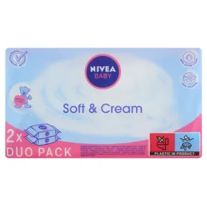 Nivea Baby Soft & Cream 2x63 ks čistiace obrúsky pre deti