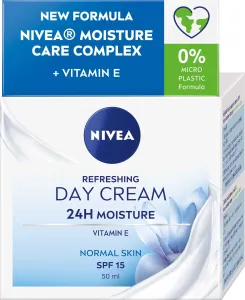 Nivea Refreshing Day Cream SPF15 50 ml denný pleťový krém pre ženy na dehydratovanu pleť