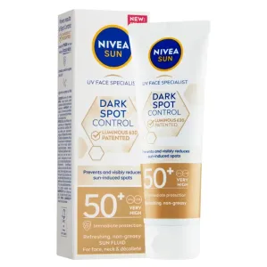 Nivea Sun Dark Spot Control Sun Fluid SPF50+ 40 ml denný pleťový krém pre ženy na pigmentové škvrny