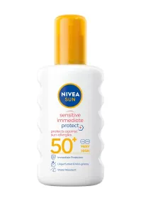 Nivea Sun Sensitive Immediate Protect+ Sun-Allergy SPF50+ 200 ml opaľovací prípravok na telo unisex na alergickú pleť; na citlivú a podráždenú pleť
