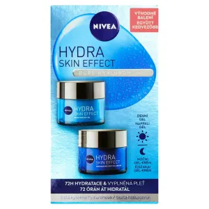 Nivea Hydra Skin Effect Duo Pack darčeková kazeta denný pleťový gél Hydra Skin Effect 50 ml + nočný pleťový gél Hydra Skin Effect 50 ml proti vráskam