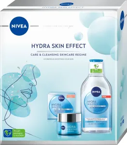 Nivea Hydra Skin Effect Gift Set darčeková kazeta denný pleťový gél Hydra Skin Effect 50 ml + micelárna voda Hydra Skin Effect 400 ml proti vráskam