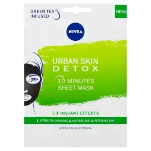Nivea Urban Skin Detox 10 Minutes Sheet Mask 1 ks pleťová maska pre ženy na veľmi suchú pleť; na rozjasnenie pleti