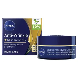 Nivea Anti-Wrinkle Revitalizing 50 ml nočný pleťový krém pre ženy na veľmi suchú pleť; výživa a regenerácia pleti; proti vráskam