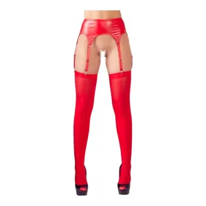 NO:XQSE Suspender Belt and Stockings 2340291 RedL/XL