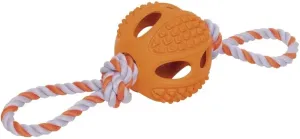 Gumená lopta s lanom oranžová