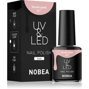 NOBEA UV & LED Nail Polish gélový lak na nechty s použitím UV/LED lampy lesklý odtieň Blush pink #21 6 ml