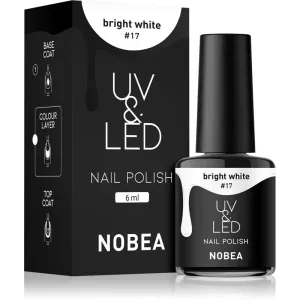 NOBEA UV & LED Nail Polish gélový lak na nechty s použitím UV/LED lampy lesklý odtieň Bright white #17 6 ml