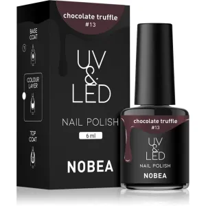 NOBEA UV & LED Nail Polish gélový lak na nechty s použitím UV/LED lampy lesklý odtieň Chocolate truffle #13 6 ml