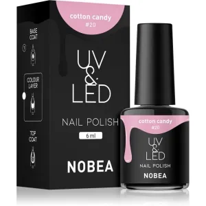 NOBEA UV & LED Nail Polish gélový lak na nechty s použitím UV/LED lampy lesklý odtieň Cotton candy #20 6 ml