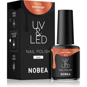 NOBEA UV & LED Nail Polish gélový lak na nechty s použitím UV/LED lampy lesklý odtieň Morange #10 6 ml