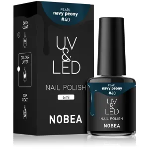 NOBEA UV & LED Nail Polish gélový lak na nechty s použitím UV/LED lampy lesklý odtieň Navy peon #40 6 ml
