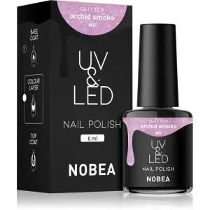 NOBEA UV & LED Nail Polish gélový lak na nechty s použitím UV/LED lampy lesklý odtieň Orchid smoke #8 6 ml