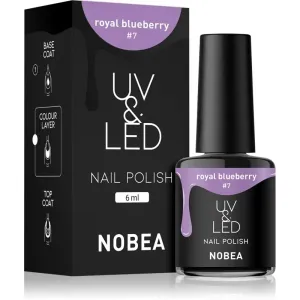 NOBEA UV & LED Nail Polish gélový lak na nechty s použitím UV/LED lampy lesklý odtieň Royal blueberry #7 6 ml