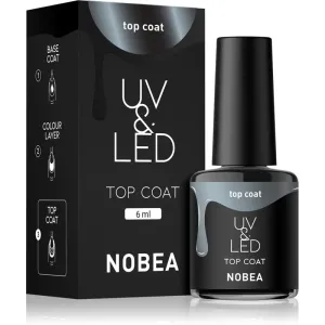 NOBEA UV & LED Top Coat vrchný lak na nechty s použitím UV/LED lampy lesklý 6 ml