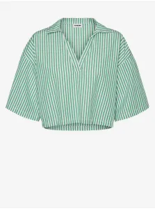 White and Green Ladies Striped Blouse Noisy May Lisa - Ladies #639828