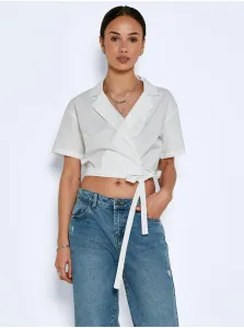 White wrap cropped blouse Noisy May Loone - Women #688639