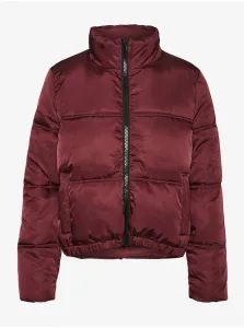 Burgundy Quilted Winter Jacket Noisy May Anni - Women #638067